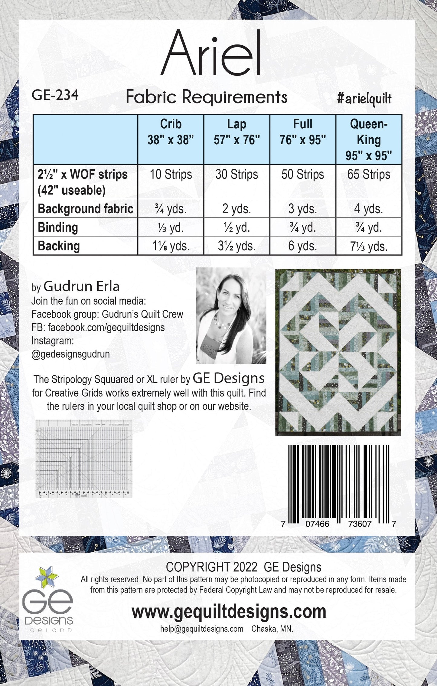 Ariel - 2-1/2" Strip Pattern 234 Pattern GE Designs