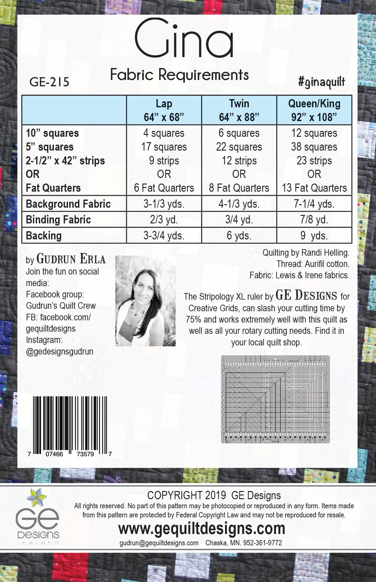 Gina - Stripology Mixer Pattern 215 Pattern GE Designs