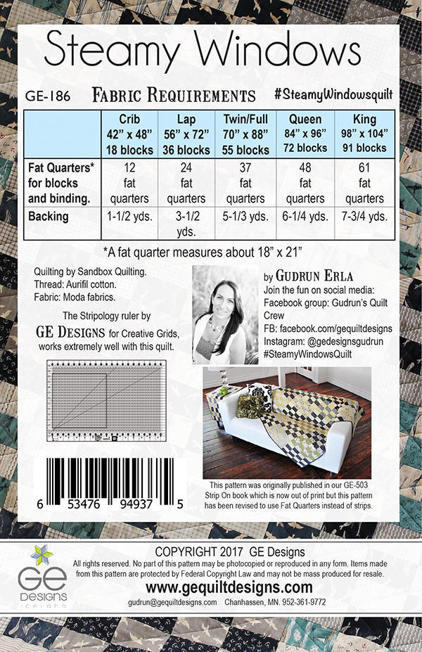 Steamy Windows Pattern 186 Pattern GE Designs