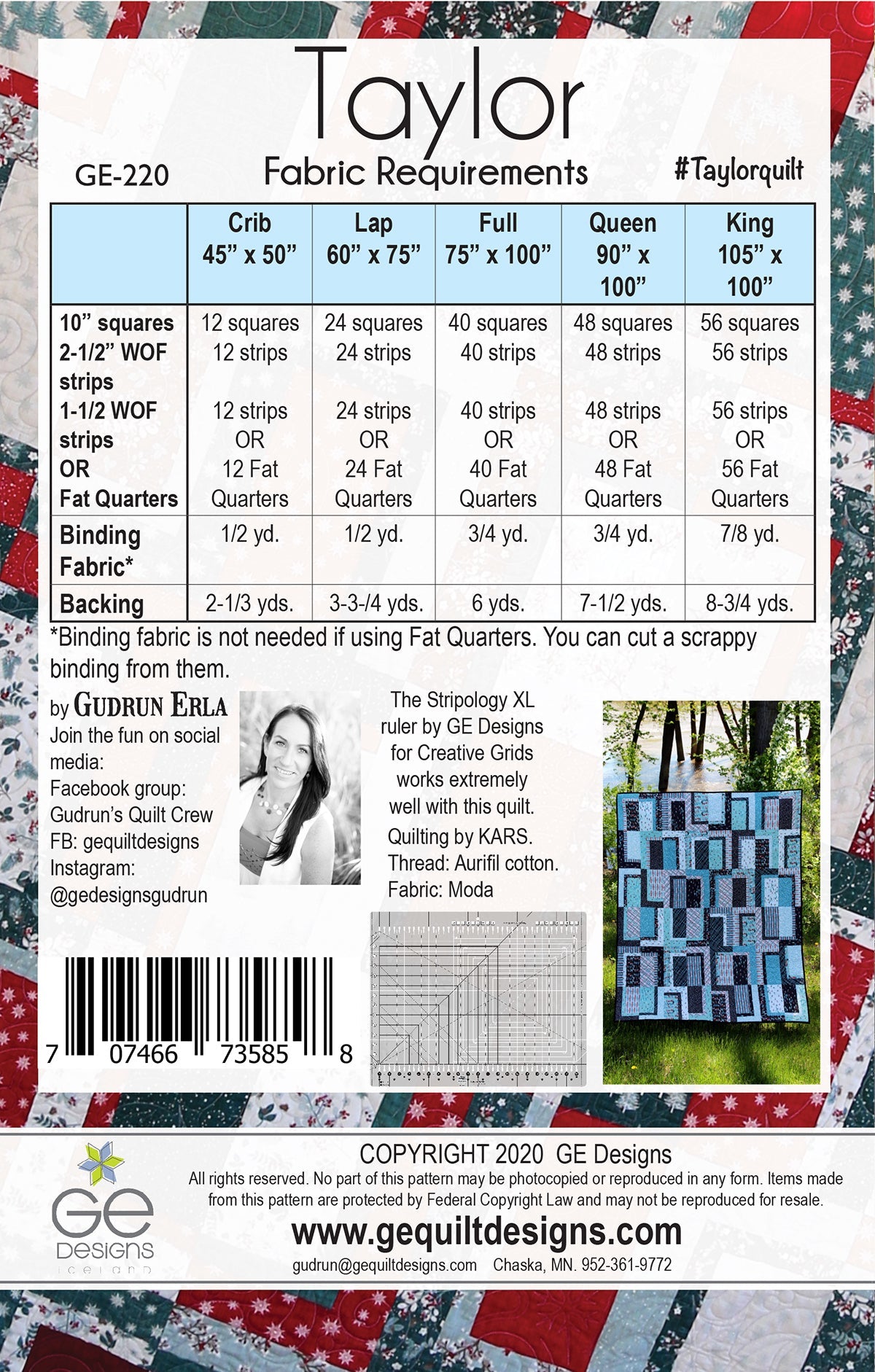 Taylor - Stripology Mixer Pattern 220 Pattern GE Designs