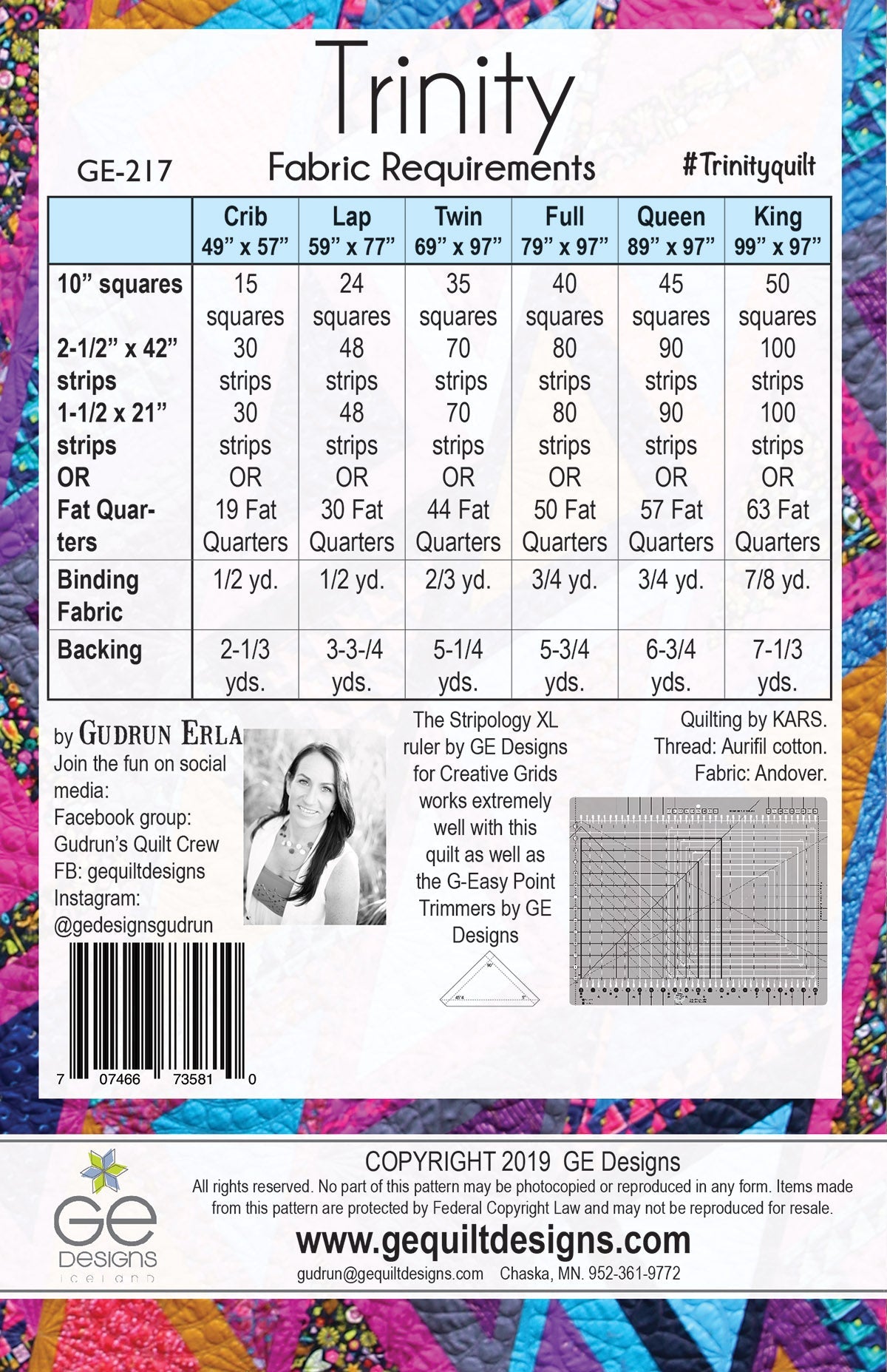 Trinity - Stripology Mixer Pattern 217 Pattern GE Designs