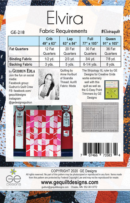 Elvira - Fat Quarter Pattern 218 Pattern GE Designs   
