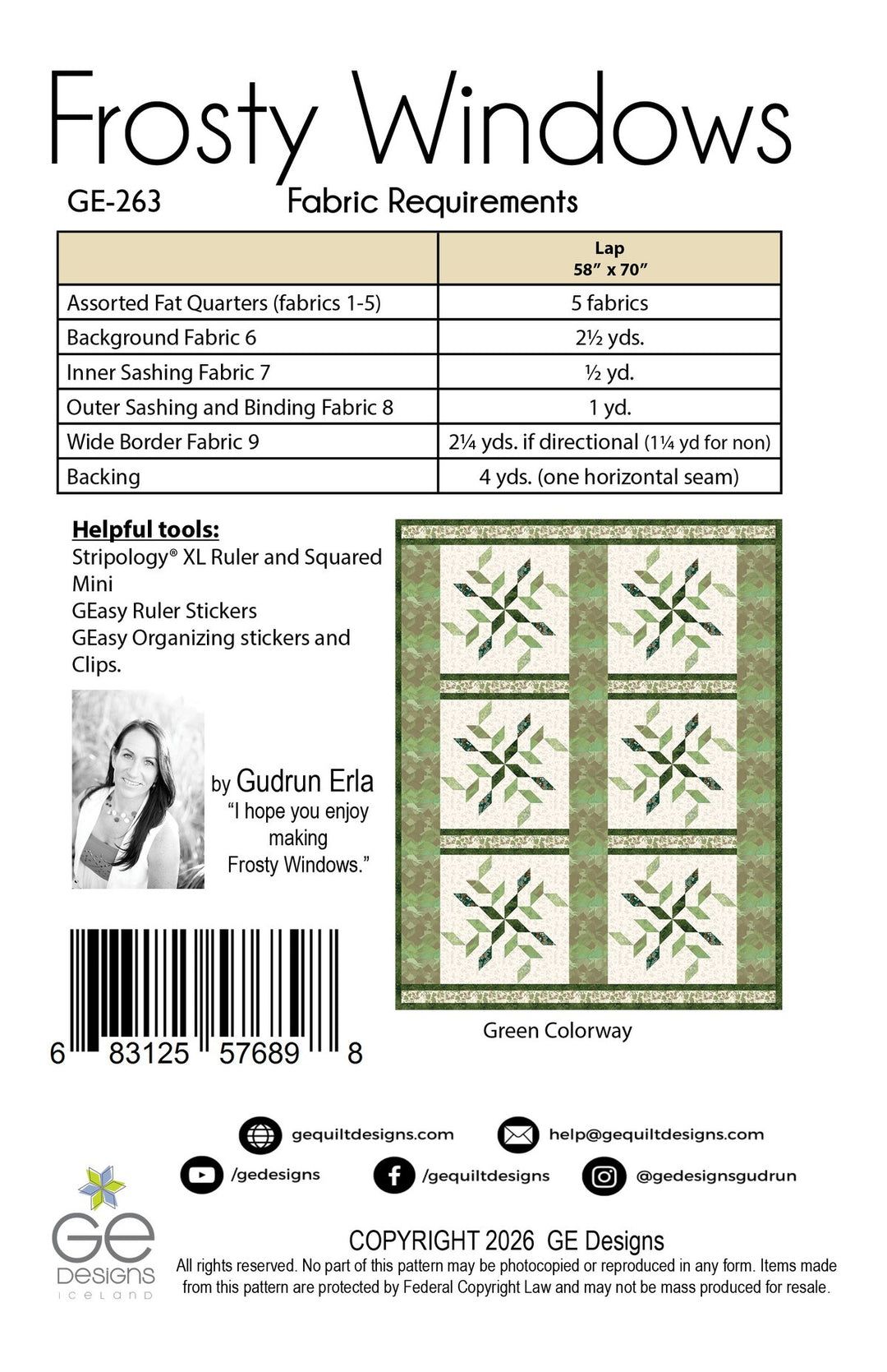 Frosty Windows Quilt Pattern GE-263