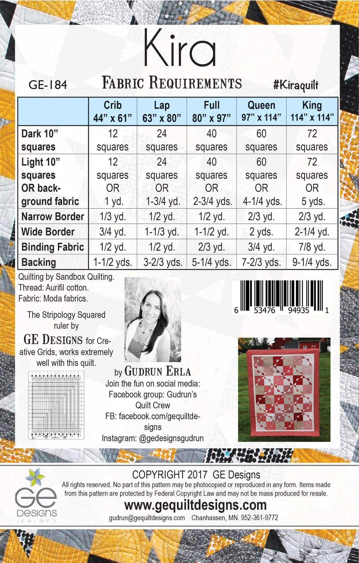 Kira 10" Square Pattern 184 Pattern GE Designs   