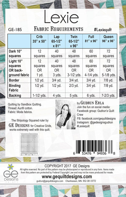 Lexie 10" Square Pattern 185 Pattern GE Designs   