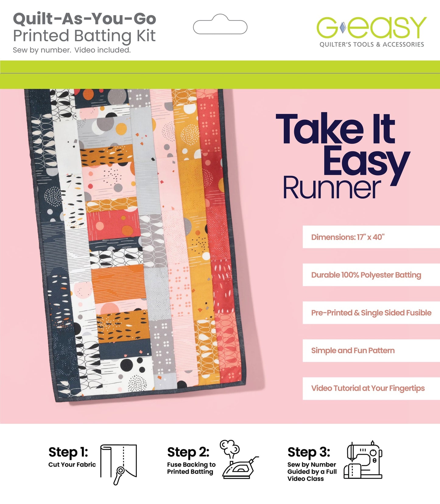 Quilt-As-You-Go Batting Kit - Take It Easy Runner (New Quilter Offer) Pattern GE Designs