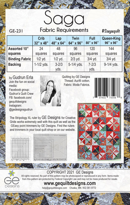 Saga - 10" Square Pattern 231 Pattern GE Designs   
