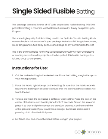 GEasy Single Sided Fusible Batting