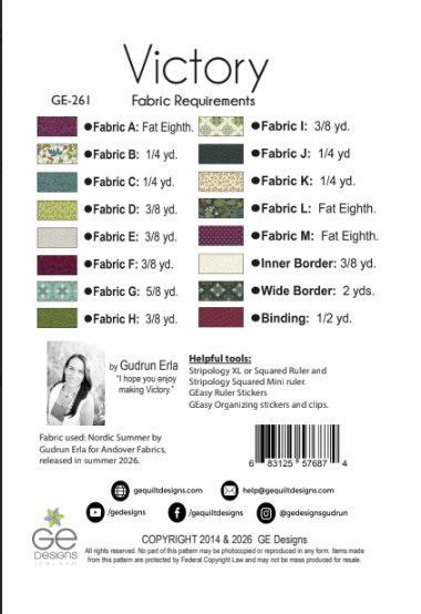 Victory Quilt Pattern GE-261