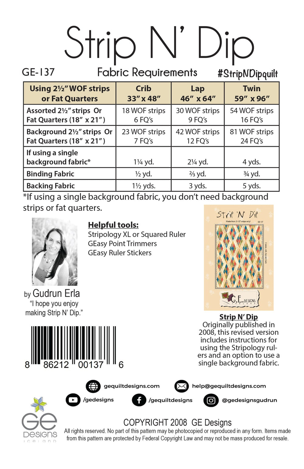Strip N' Dip - 2.5" Strip Pattern 137 Pattern GE Designs