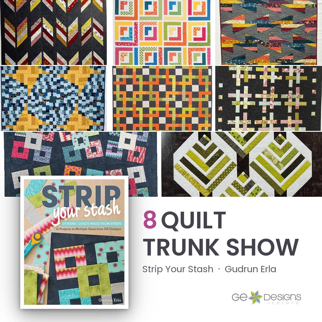 Strip Your Stash Trunk, an 8 quilt trunk show from GE Designs
