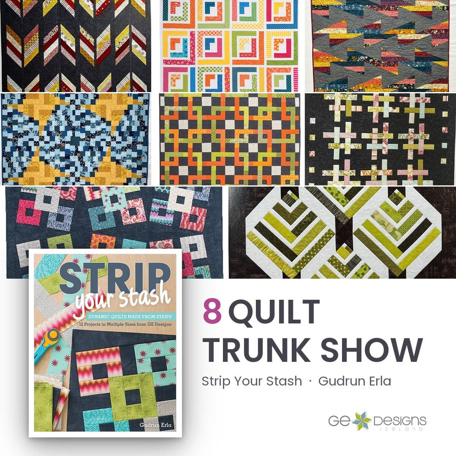 Strip Your Stash Trunk, an 8 quilt trunk show from GE Designs