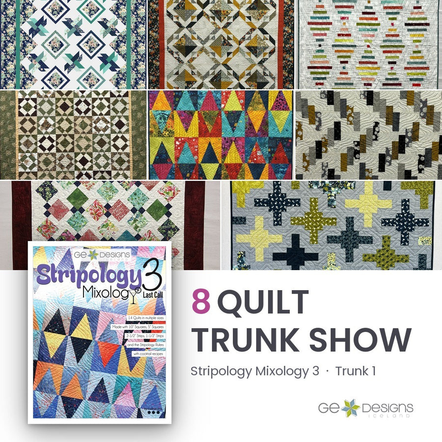 Stripology Mixology 3 Trunk 1, an 8 quilt trunk show from GE Designs
