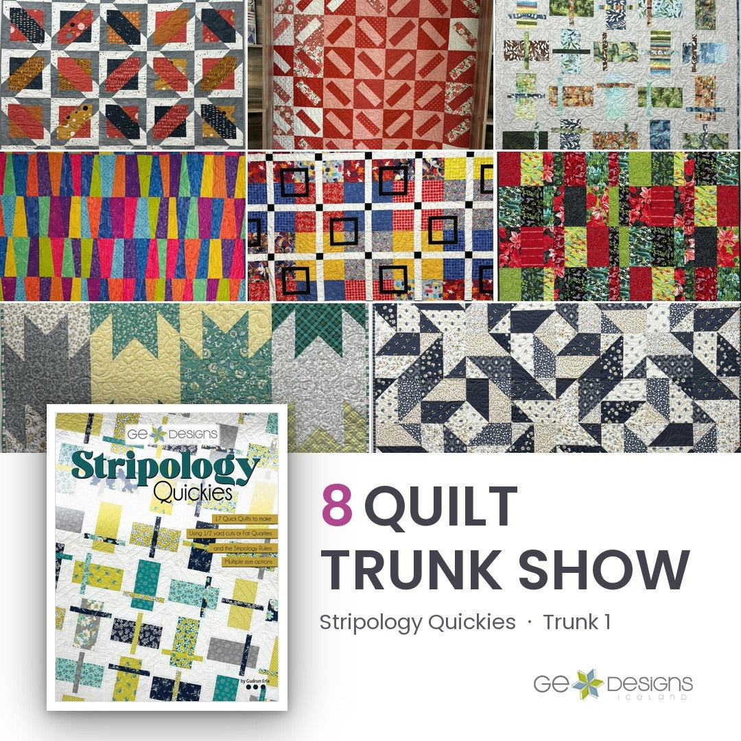 Stripology Quickies Trunk 1, an 8 quilt trunk show from GE Designs