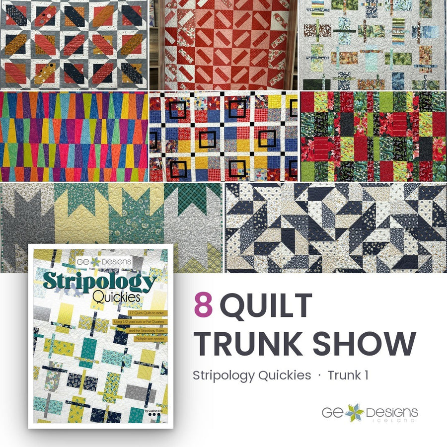 Stripology Quickies Trunk 1, an 8 quilt trunk show from GE Designs