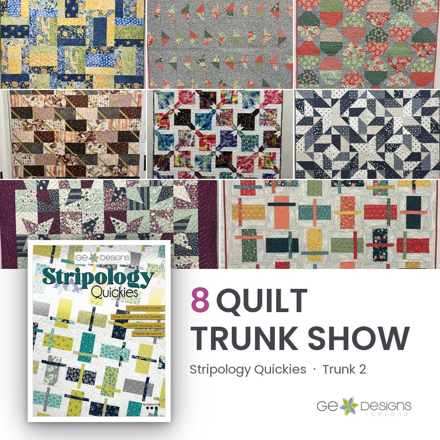 Stripology Quickies Trunk 2, an 8 quilt trunk show from GE Designs