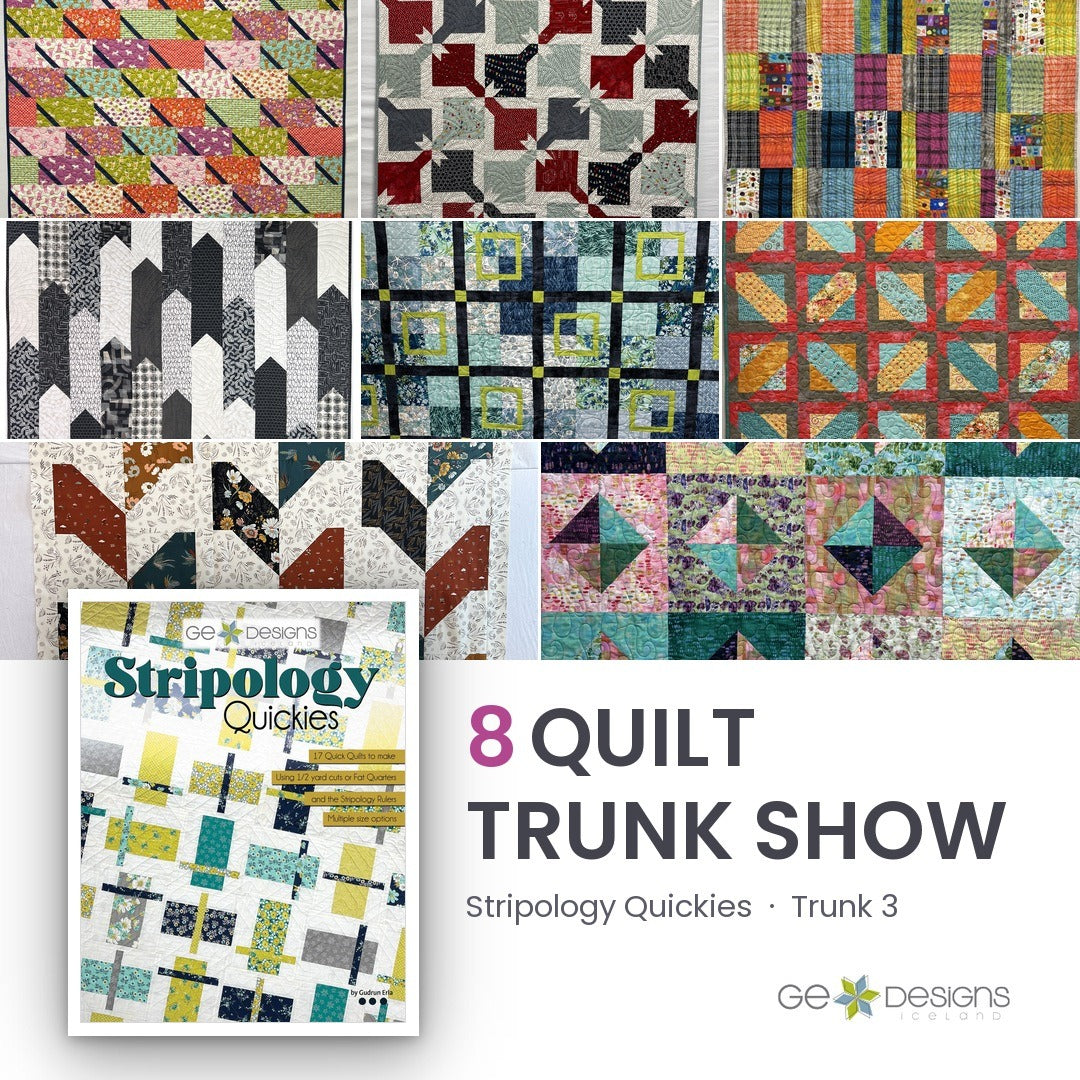 Stripology Quickies Trunk 3, an 8 quilt trunk show from GE Designs