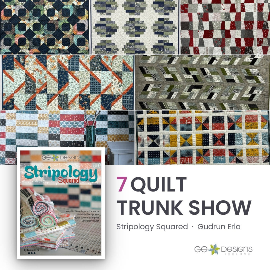 Stripology Squared Trunk, a 7 quilt trunk show from GE Designs