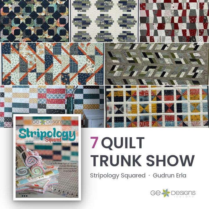 Stripology Squared Trunk, a 7 quilt trunk show from GE Designs