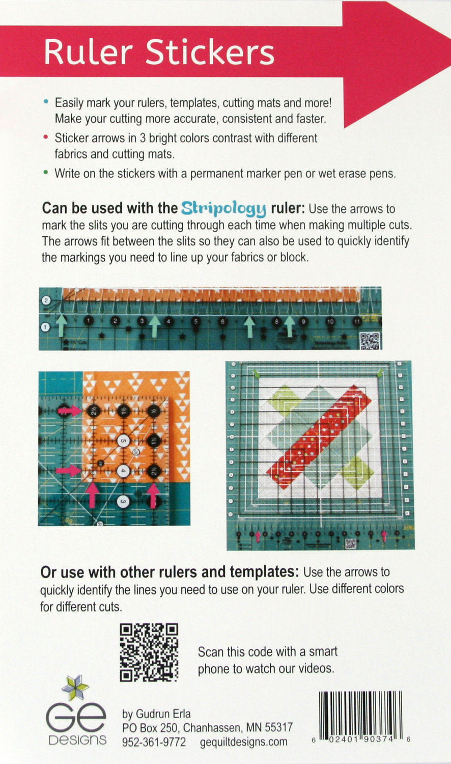 GEasy Ruler Stickers - Tropical Brights palette GE-1100 Tool GE Designs   