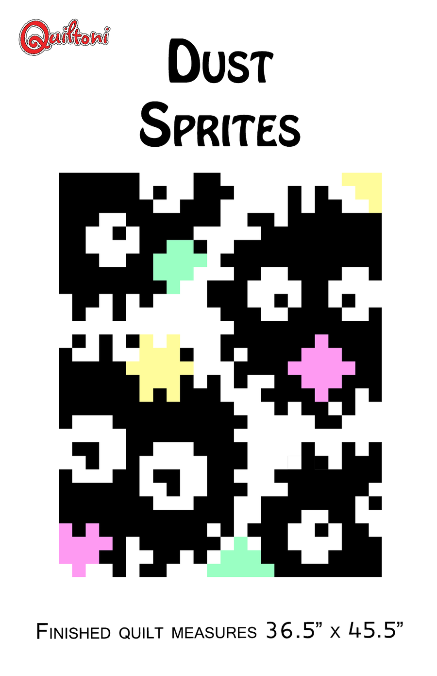 Pattern cover: Quiltoni Dust Sprites pixel quilt pattern