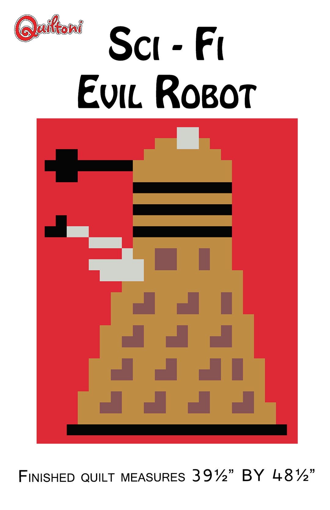 Pattern cover: Quiltoni Sci-Fi - Evil Robot pixel quilt pattern