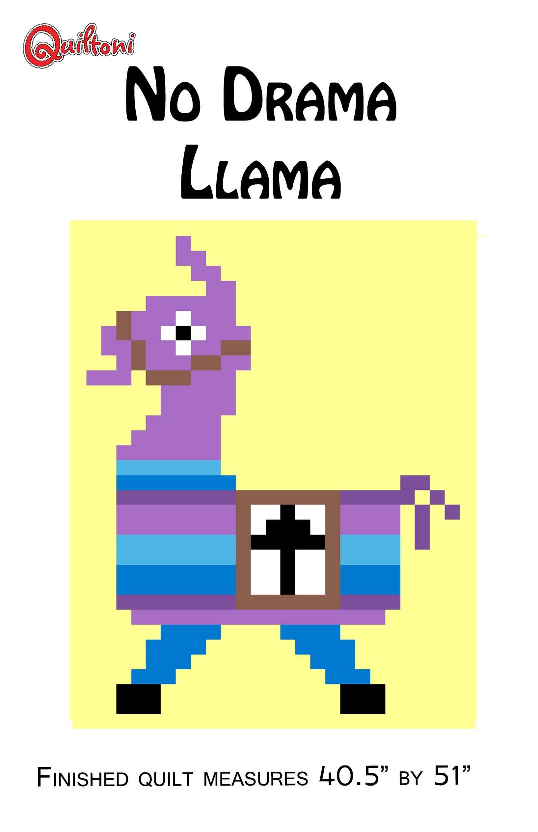 Pattern cover: Quiltoni No Drama Llama pixel quilt pattern