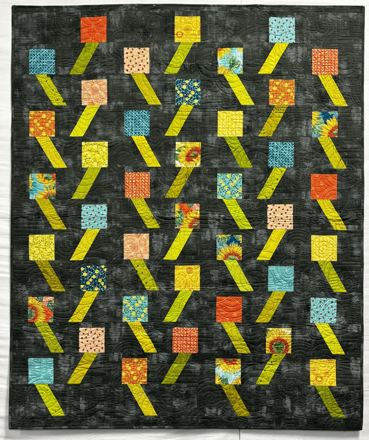 Field of Flowers quilt, part of the Stripology Mixology 2 Trunk 1 trunk show
