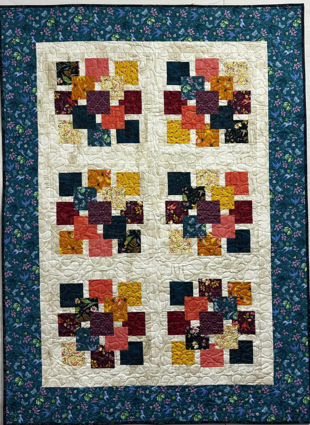 Charm Shuffle quilt, part of the Stripology Mixology Trunk 2 trunk show