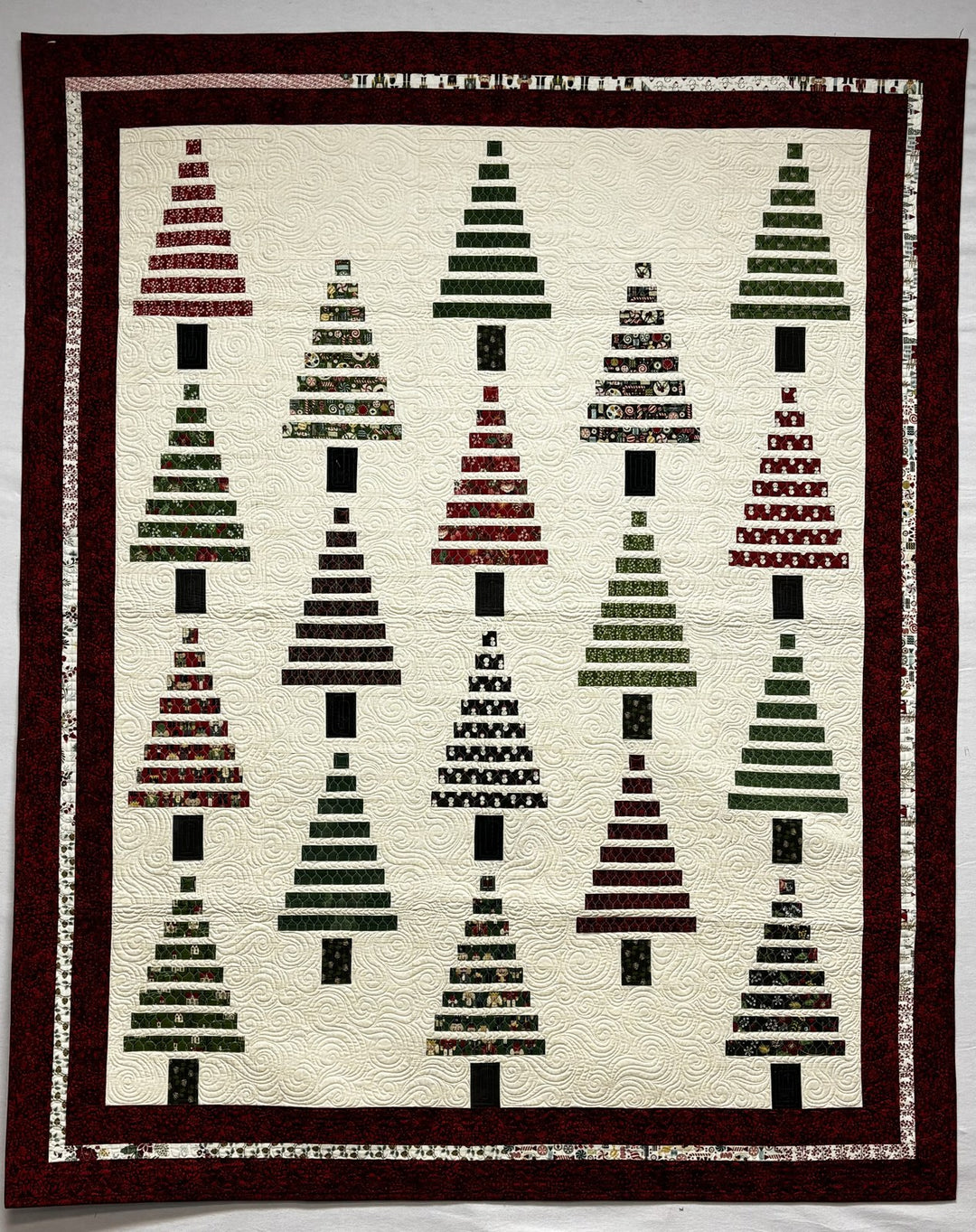 Strippy Forest quilt, part of the Stripology Mixology Trunk 2 trunk show