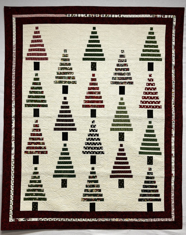 Strippy Forest quilt, part of the Stripology Mixology Trunk 2 trunk show