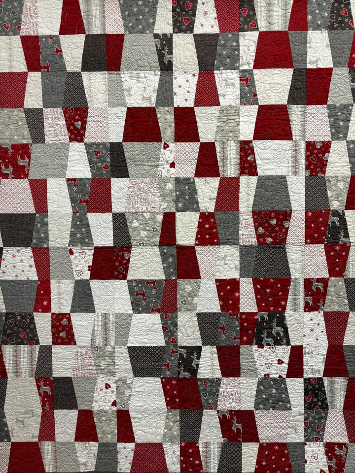 Fractions quilt, part of the Stripology Squared Trunk trunk show