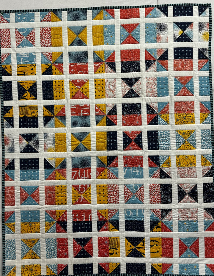 Matrix quilt, part of the Stripology Squared Trunk trunk show